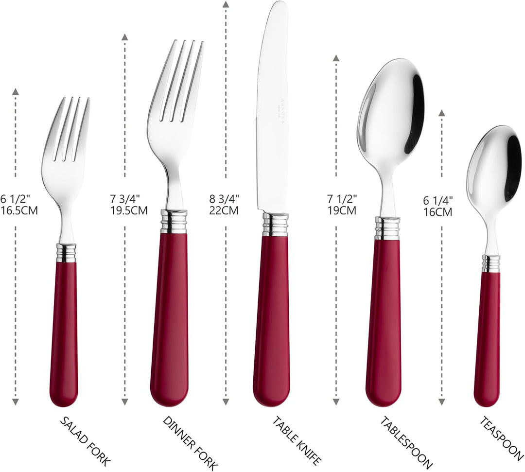 ANNOVA Besteckset, 20-teilig, Griff aus Edelstahl - 4 x Tafelmesser; 4 x Tafelgabeln; 4 x Salatgabel