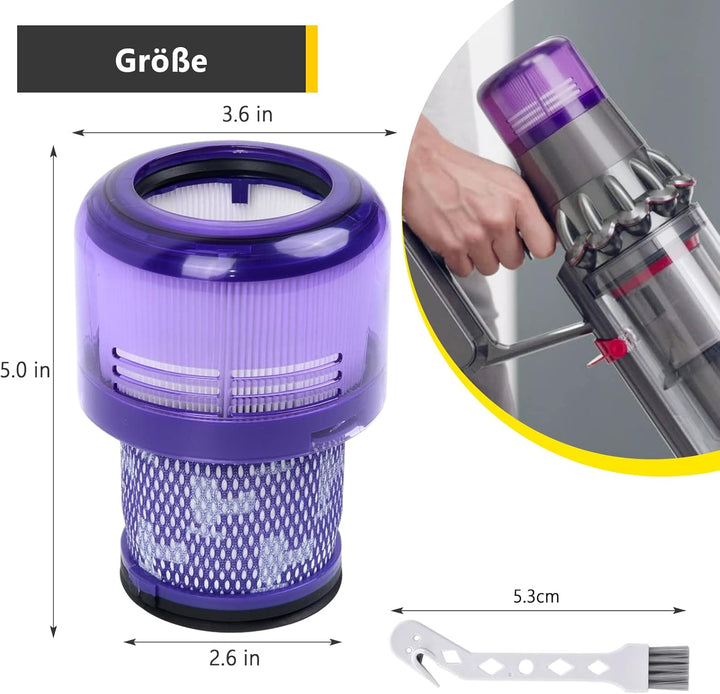 PIBONUS 2 Stück Filter für Dyson V11 V15 SV14 SV22 Waschbar Ersatzfilter Kompatibel mit Absolute Ani
