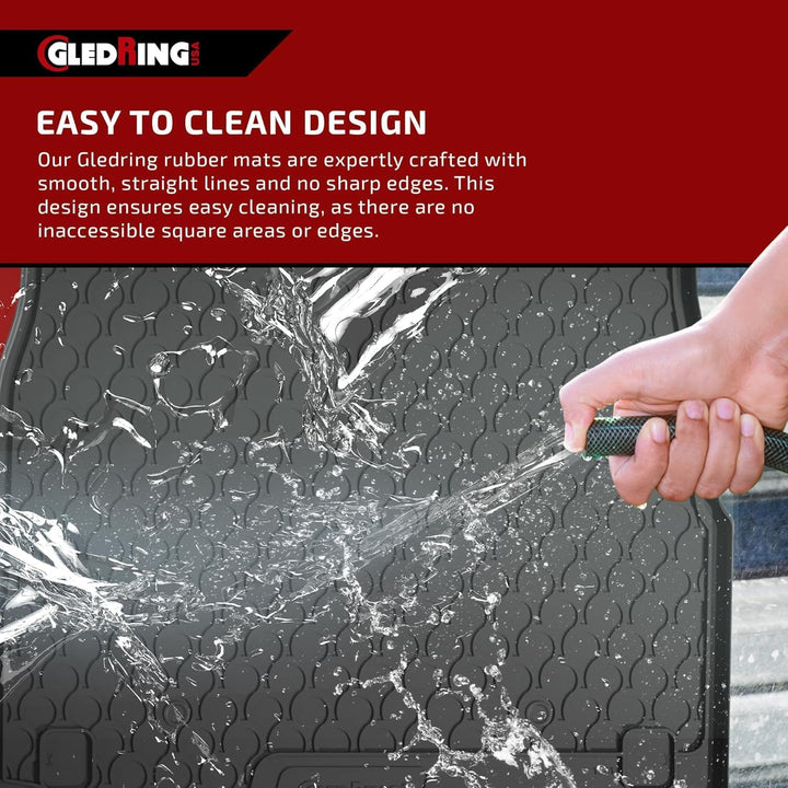 Gledring Satz Gummimatten kompatibel mit Tesla Model Y 2020- (T Profil 4-teilig), 0645, Schwarz