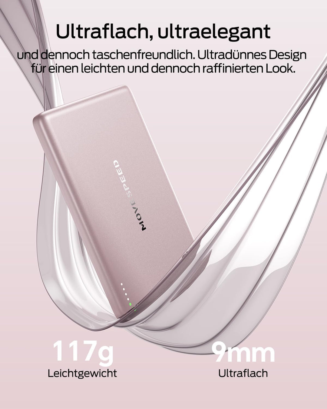 MOVE SPEED Magsafe Power Bank Magsafe Powerbank Slim 5000mAh Magnetische Power Bank USB C 18W Wirele