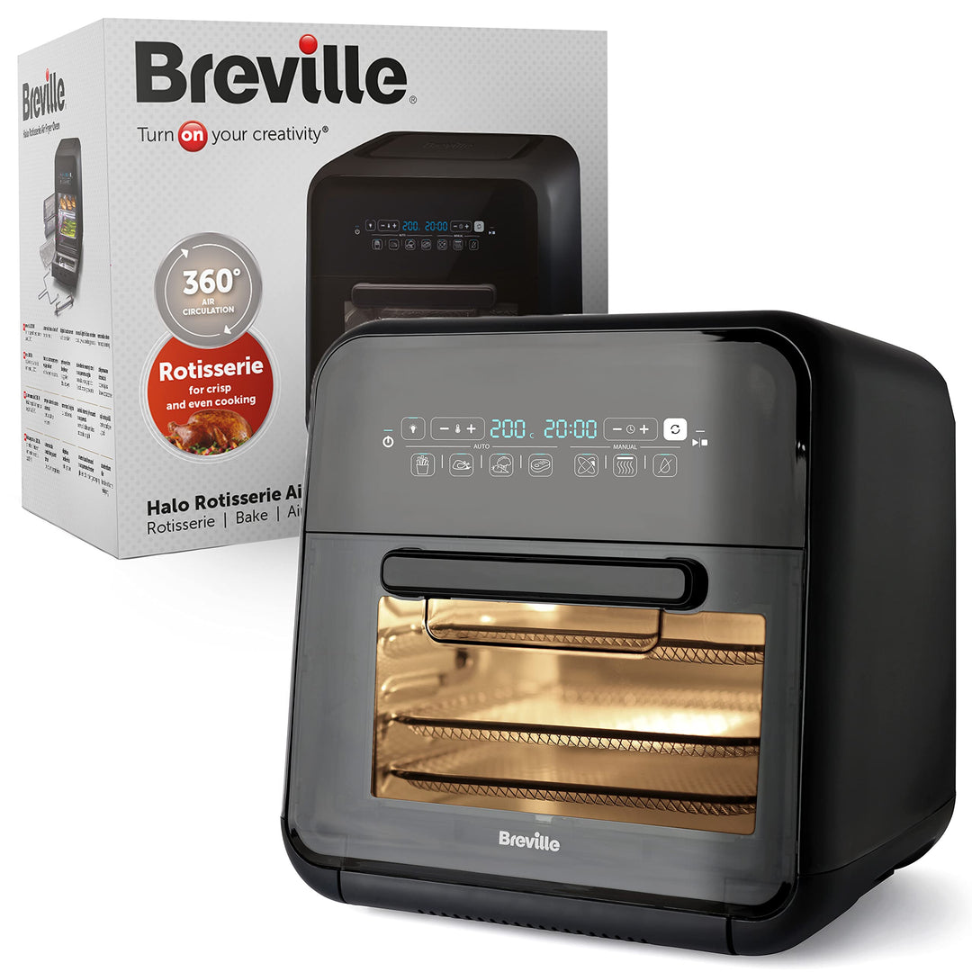 Breville Halo-Heissluftfritteuse mit Grillfunktion | digitale XXL-Heissluftfritteuse | 10 l | Fritti