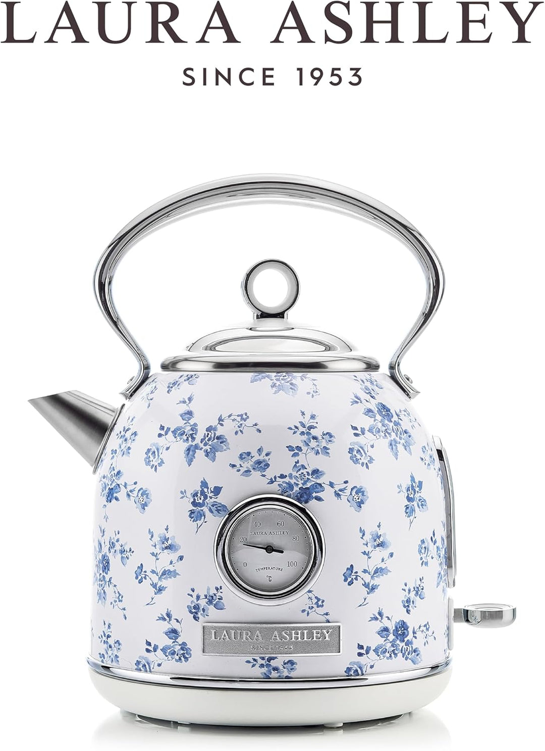 Laura Ashley China Rose Kabelloser Elektrischer Wasserkocher von VQ. Edelstahl-Wasserkocher 1.7 Lite