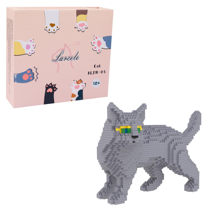 Larcele 1131 Stücke Mikro Bausteine Spielzeug Kit, Mini Katze Bricks Bauen Bauklötze Satz KLJM-05(Bl