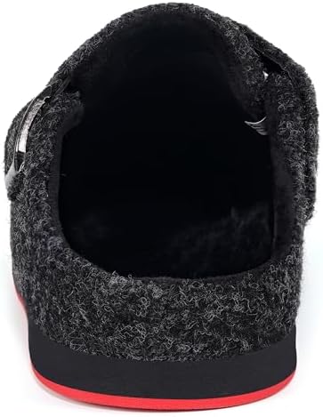Gaatpot Filzclog Winter Hausschuhe Warme Pantoffeln für Damen Herren,Gr.36-46 38 EU Schwarz A, 38 EU