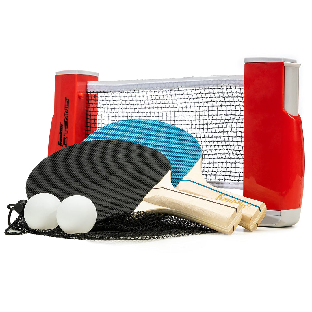 Franklin Sports Table Tennis to Go Portable Ping Pong Set - Table Top Ping Pong Net + (2) Paddles -