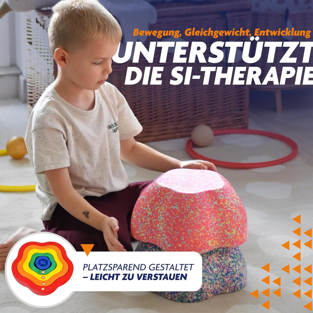 Majestic Sport Rocks, Sensorische Balanciersteine für Kinder – 5er Set – Belastbar, Fördert Gleichge