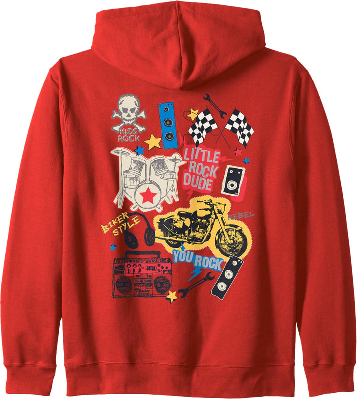 Rock Star Retro Rock & Roll 80er Jahre Design Jungen Mädchen Damen Kinder Kapuzenjacke