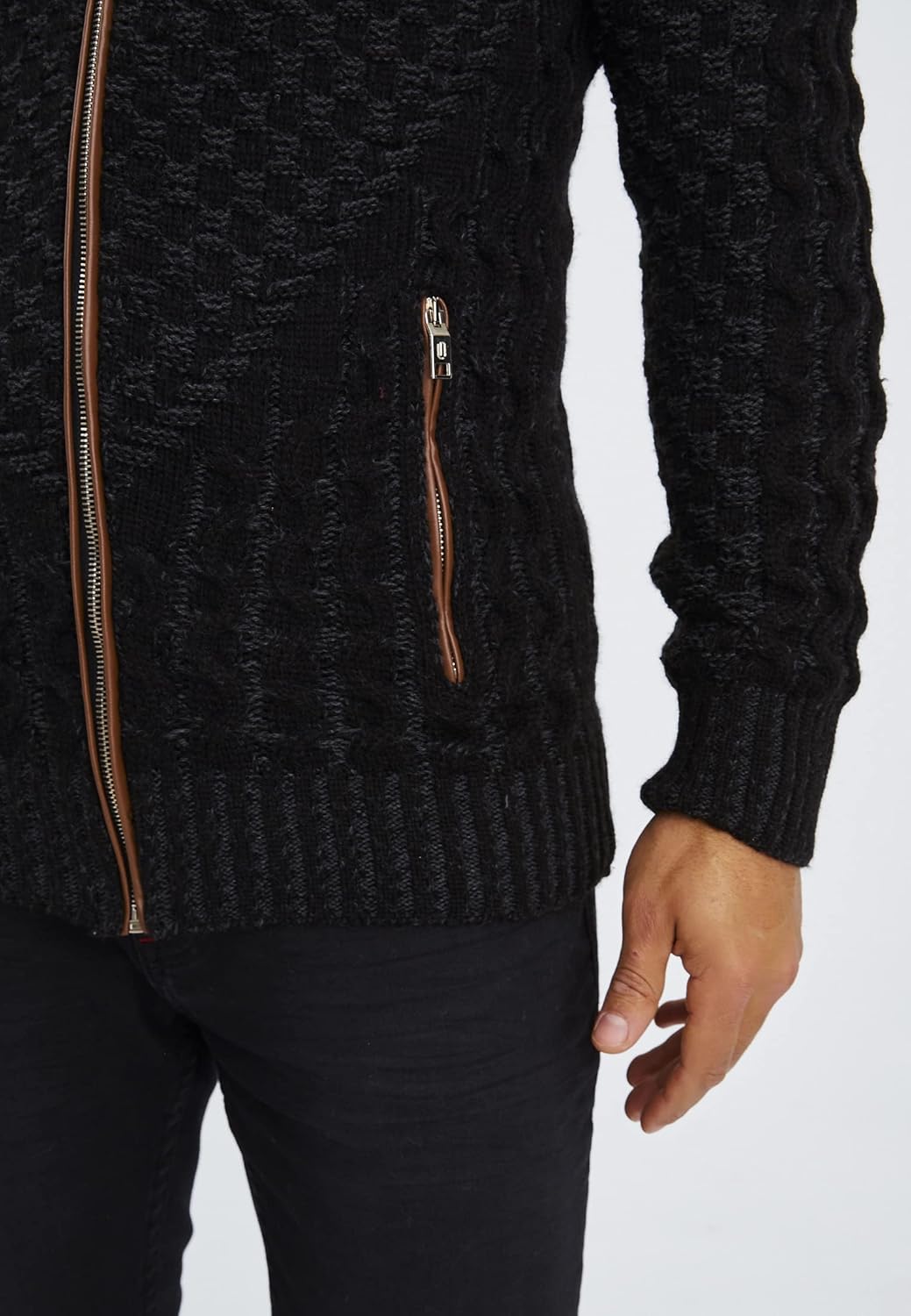 Leif Nelson Herren Strickjacke mit Reissverschluss in Regular Fit, Männer Cardigan in Langarm Design