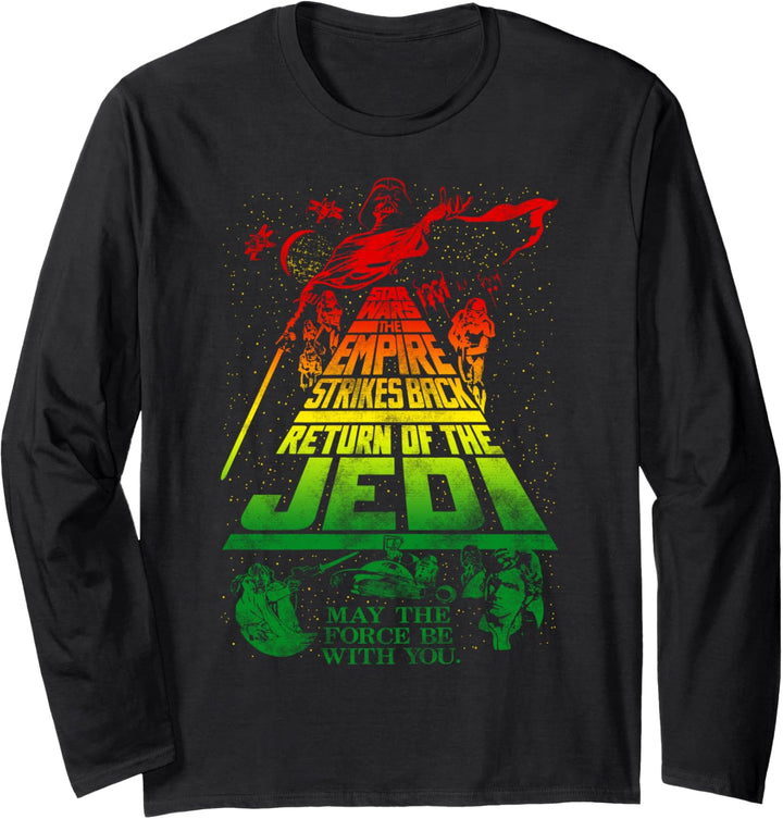 Star Wars Gradient Return Of The Jedi Stretched Text Poster Langarmshirt