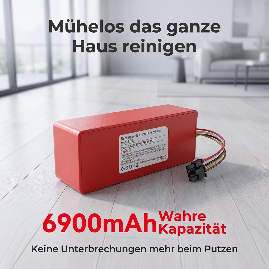 14,4V 6900mAh Akku Kompatibel mit Xiaomi Roborock S7 S5 S5 Max S50 S51 S502-00 S6 S6 MaxV S7 Q7 Max