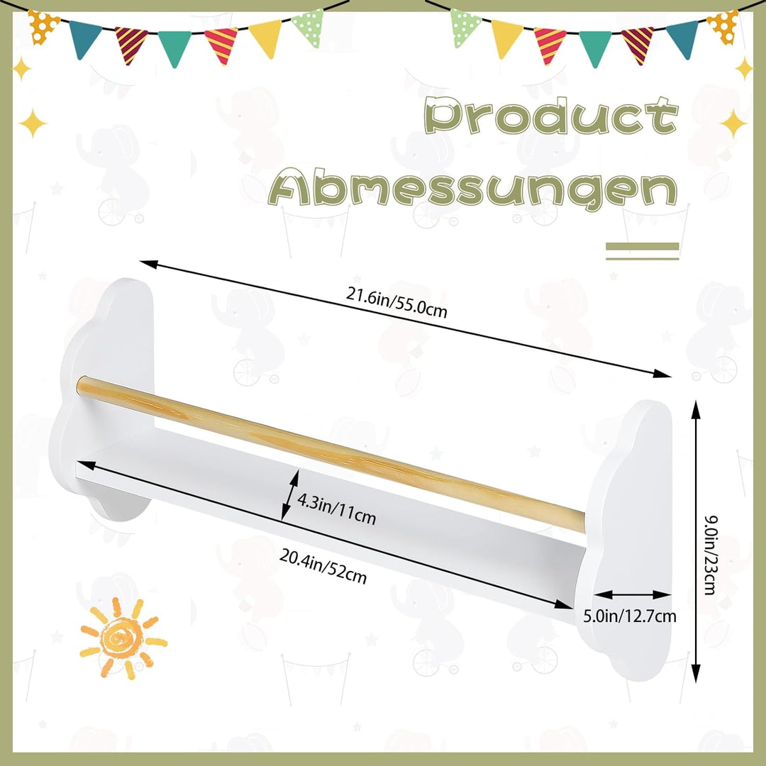 WOLTU Bücherregal Kinder Wand 3er Set, Wandregal Kinderzimmer, Kinderregal für Buchaufbewahrung, aus