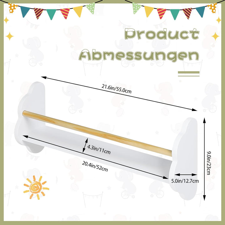 WOLTU Bücherregal Kinder Wand 3er Set, Wandregal Kinderzimmer, Kinderregal für Buchaufbewahrung, aus