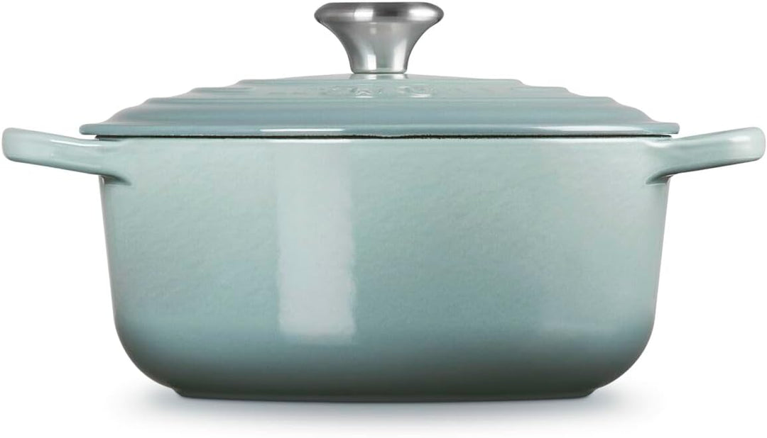 Le Creuset Signature Runder Bräter aus Gusseisen, 20 cm, 2,4 Liter, Sea Salt