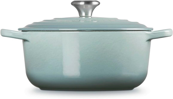 Le Creuset Signature Runder Bräter aus Gusseisen, 20 cm, 2,4 Liter, Sea Salt