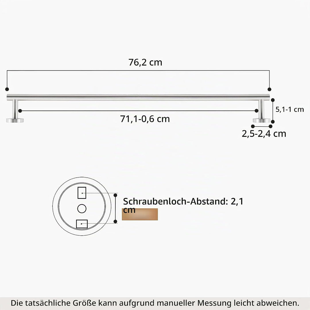 KES Handtuchhalter Badezimmer Badetuchhalter Edelstahl 18/8 Handtuchstange 76CM Handtuch Halterung D
