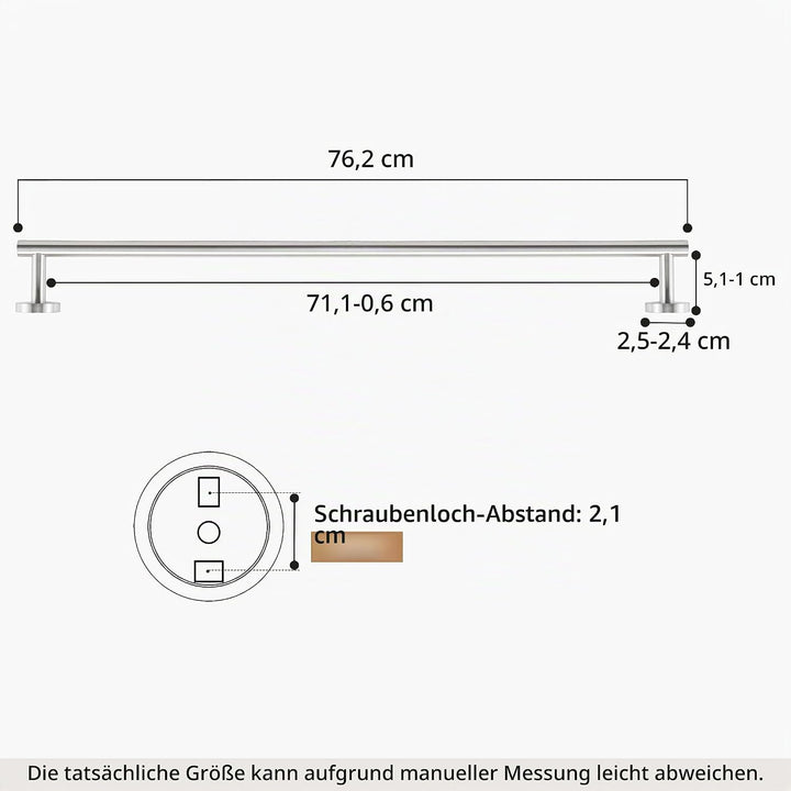 KES Handtuchhalter Badezimmer Badetuchhalter Edelstahl 18/8 Handtuchstange 76CM Handtuch Halterung D