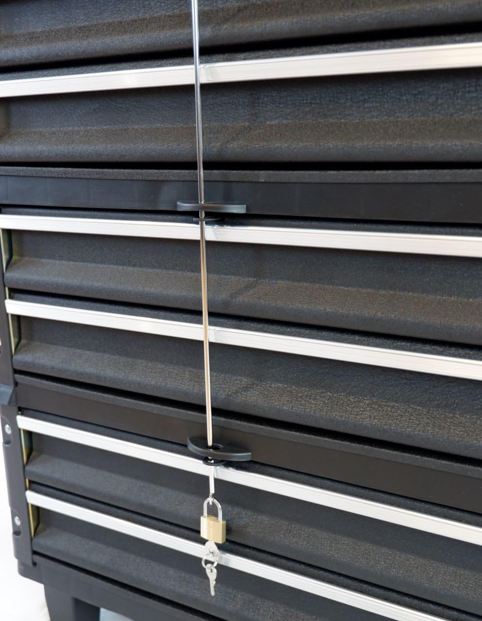 ASS Metall Werkzeugtrolley Werkstattwagen XXL Type: B3-B BLACK EDITION schwarz mit Schubladenverrieg