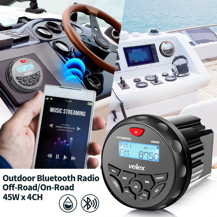 Wasserdicht Bluetooth Marine Stereo-Empfänger mit MP3 Player am DAB+/AM/FM Radio und USB für Streami