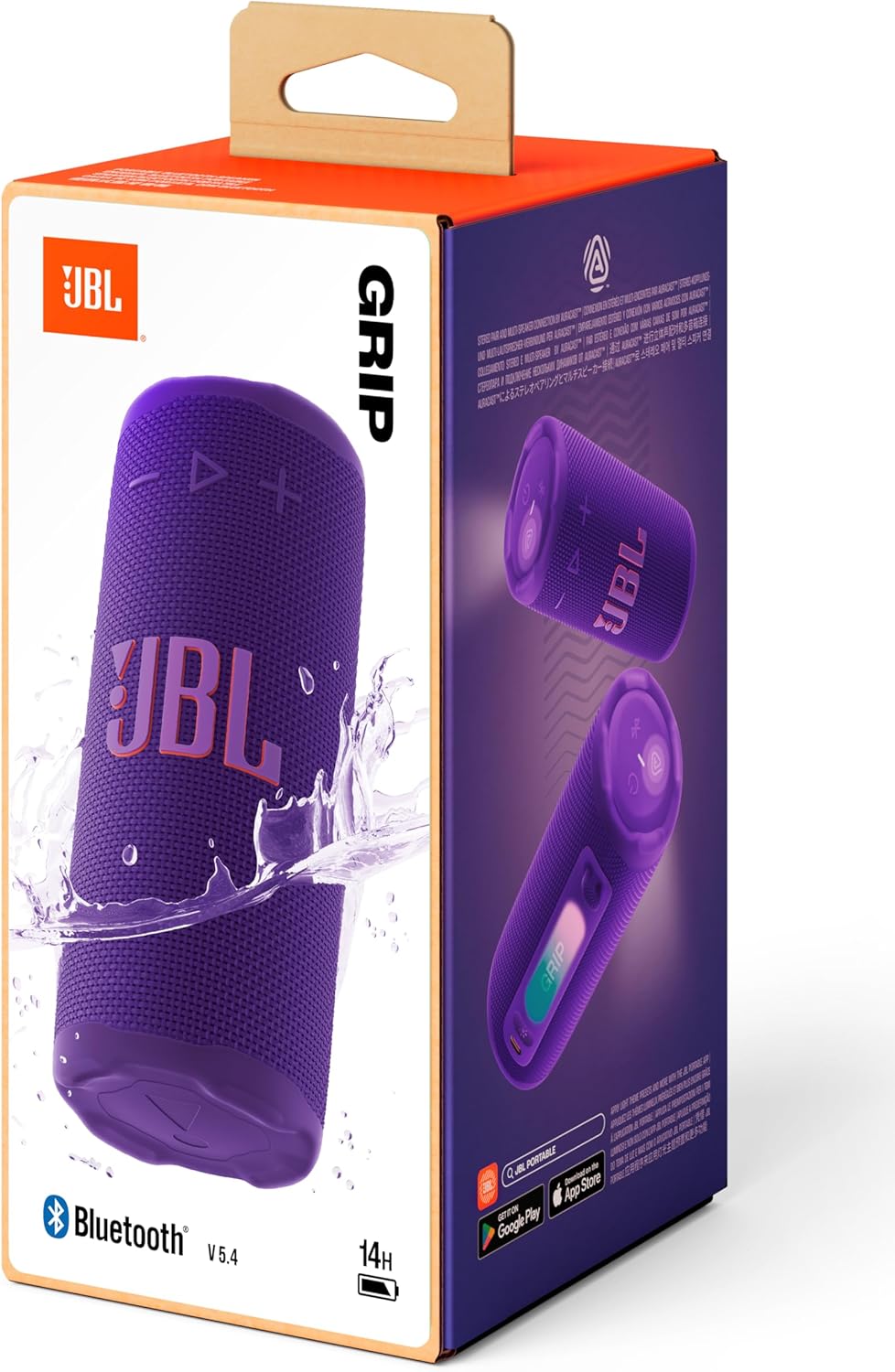 JBL Grip Kompakter Bluetooth Lautsprecher, JBL Pro Sound mit AI Sound Boost, IP68 Wasser- und Staubd