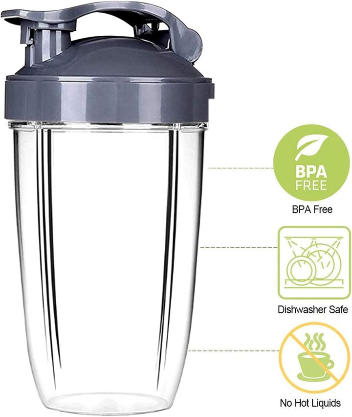 Mixer-teile, 510 ml / 680 ml Becher mit Lippen-Ring, Flip-Top to go Deckel, Frischhaltedeckel, Dicht
