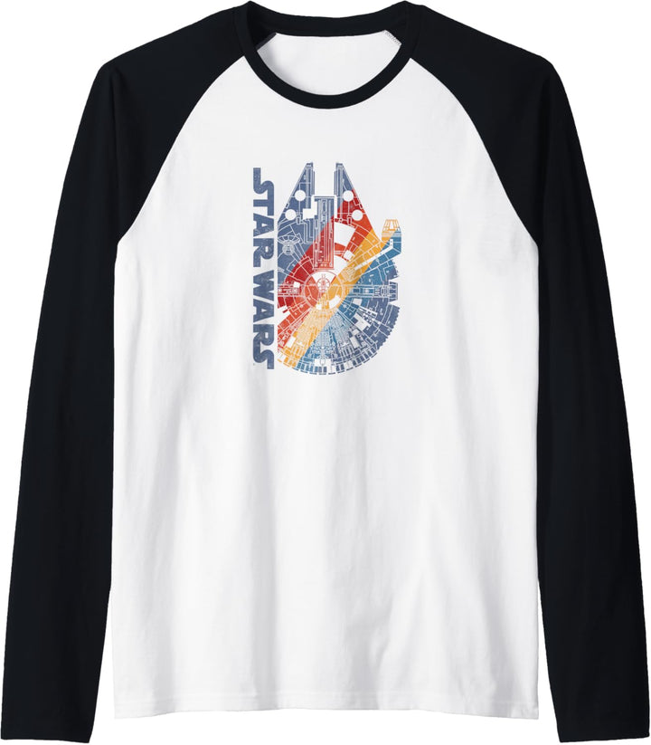 Star Wars Millennium Falcon Wears Retro Stripes Raglan