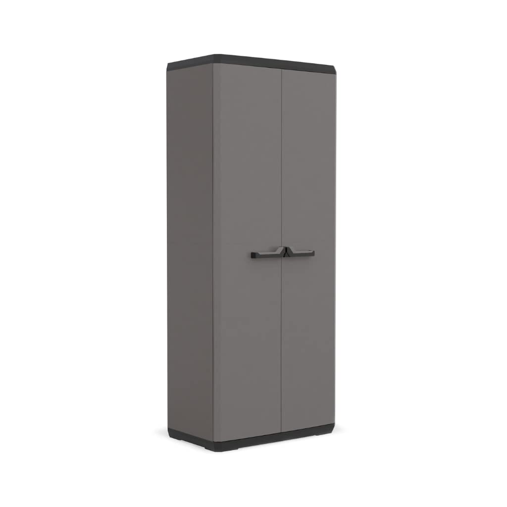 Keter Più Kunststoffschrank, hoch, anthrazit/schwarz, 68 x 39 x 166 cm Tall cabinet, Tall cabinet