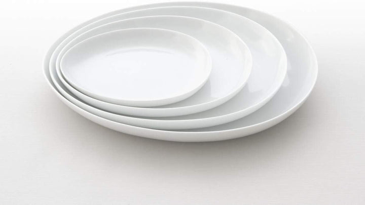 Japanischer Teller Serie Yuuki 26 cm feinstes weisses Porzellan edle Transparenz 26,5 x 22 x 2,8 cm,