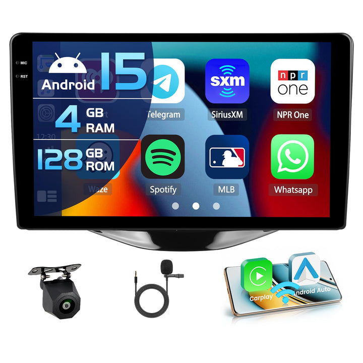 Inefala 4+64G Android 15 Autoradio für Toyota Aygo Peugeot 108 Citroen C1 2015-2020 mit Wireless Car