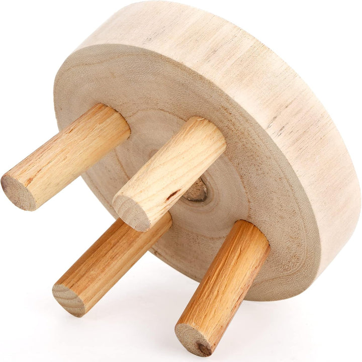 TOPZEA Set mit 2 Mini-Holzhockern, kurze Holzerhöhung, Hocker, dekorativer Boho-kleiner Sockelstände