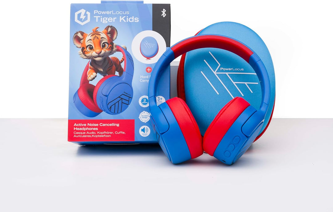 PowerLocus Bluetooth Kinder Kopfhörer, Aktive Noise Cancelling Kopfhörer Kinder, 74/85/94dB Sichere