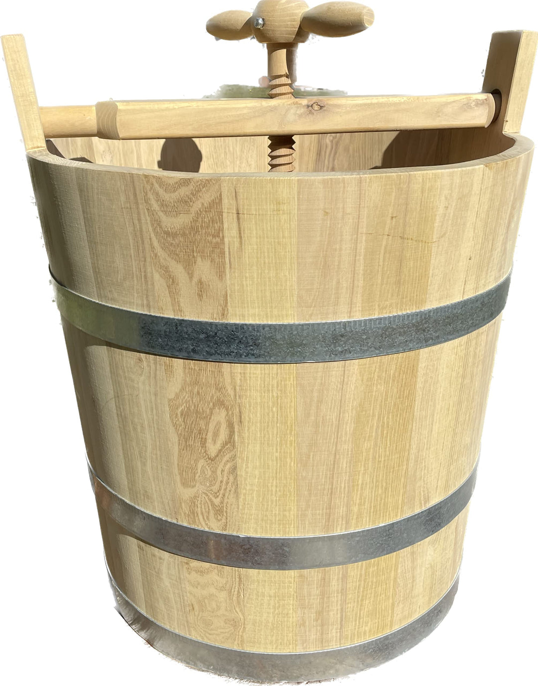 Fassl Baron Krautfass Holz Pökelfass Surfass 89 l Fleischfass Sauerkrautfass Farbe mit Spindel und z