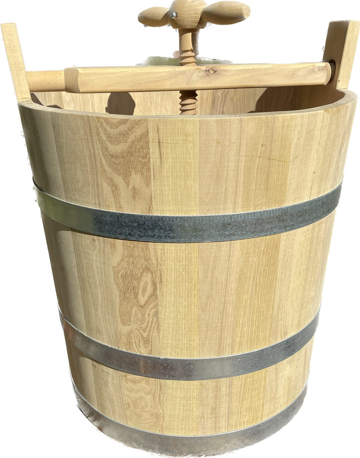 Fassl Baron Krautfass Holz Pökelfass Surfass 89 l Fleischfass Sauerkrautfass Farbe mit Spindel und z
