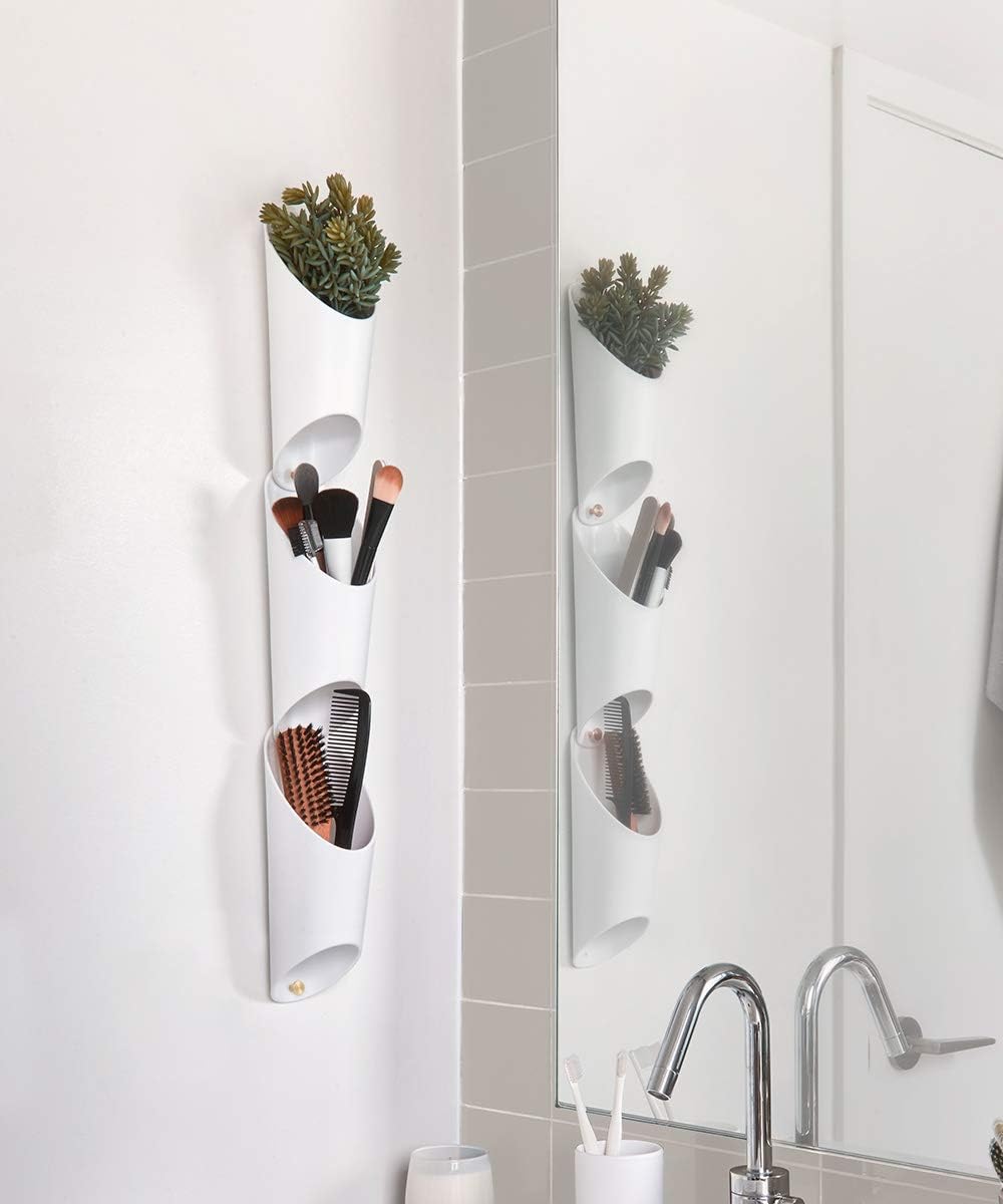 Umbra Floralink Wandvasen, Kunststoff, Weiss, 3er-Set