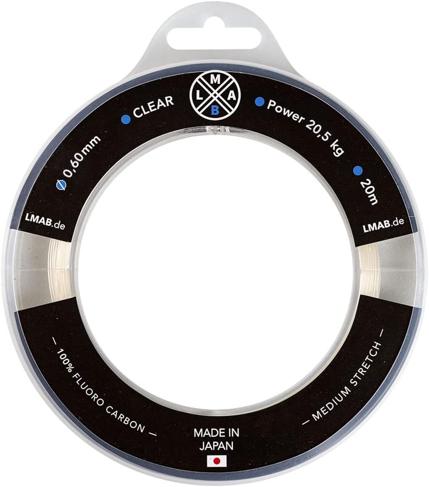 Fluorocarbon Vorfach LMAB 100 Pro Made in Japan, Vorfach-Schnur, Angel-Schnur für Hecht, Zander & Ba