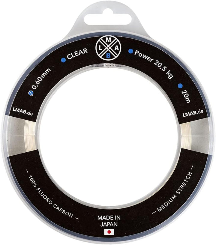 Fluorocarbon Vorfach LMAB 100 Pro Made in Japan, Vorfach-Schnur, Angel-Schnur für Hecht, Zander & Ba