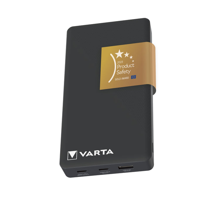 VARTA Power Bank 20000mAh, Powerbank Power on Demand mit 4 Anschlüssen (1x Micro USB, 2x USB A, 1x U