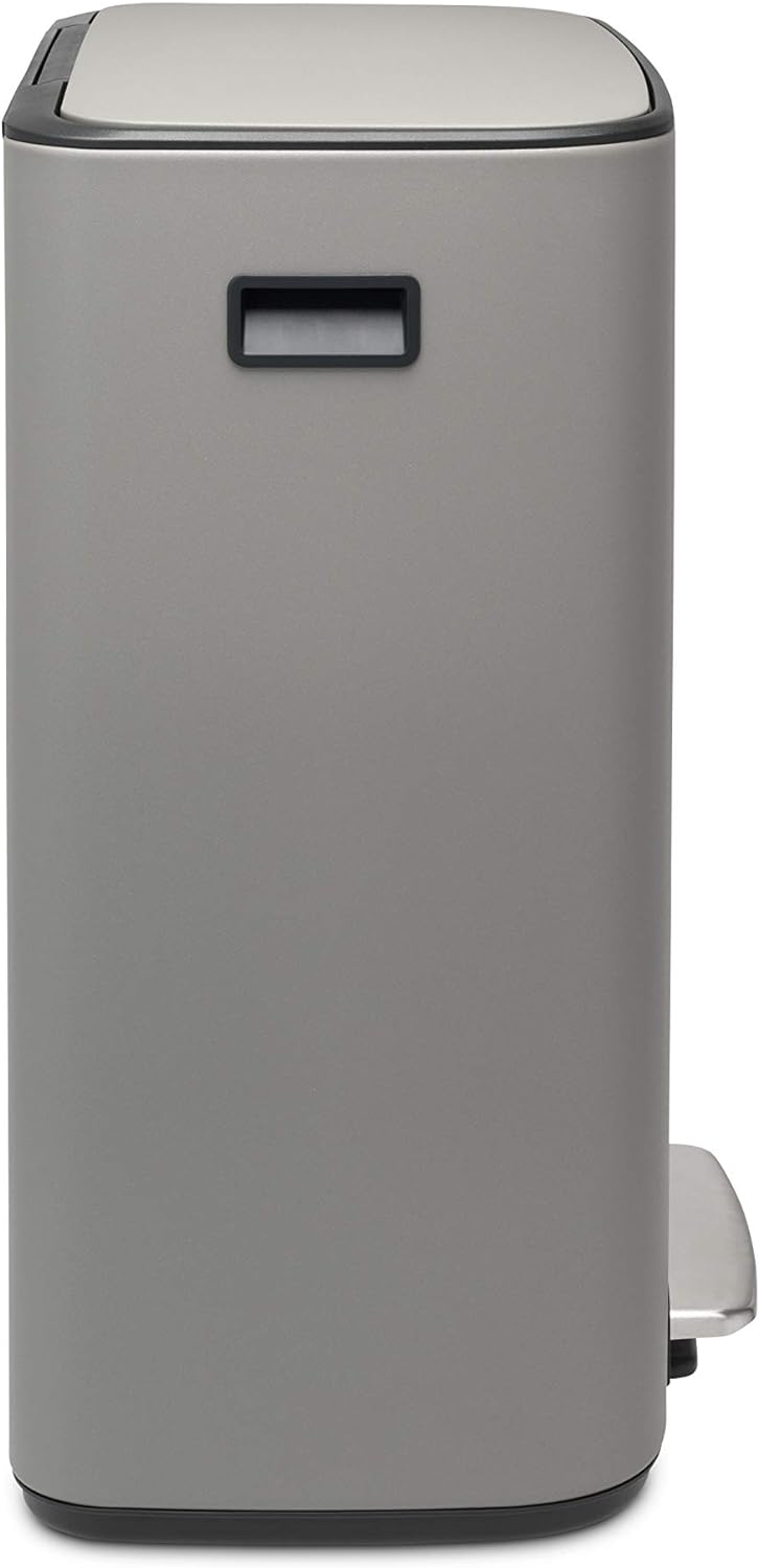 Brabantia BO Treteimer Mülleimer, Stahl, Mineral Concrete Grey, 60L 1 Inneneimer (60L) Mineral Concr