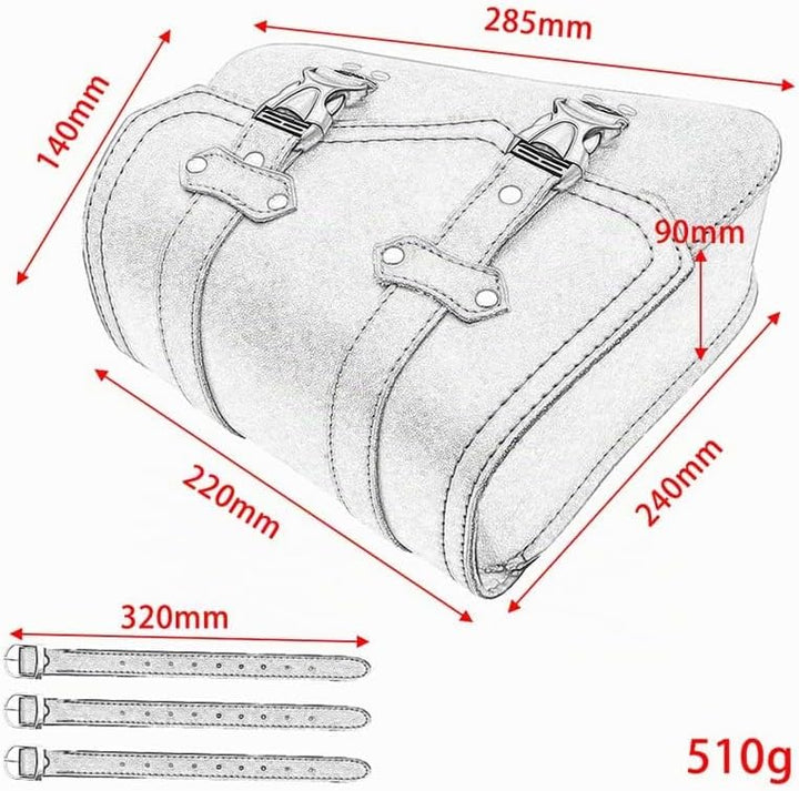 evomosa Motorrad Satteltasche PU Leder Universal Motorräder Werkzeugtaschen Khaki (B-Rechte Seite),
