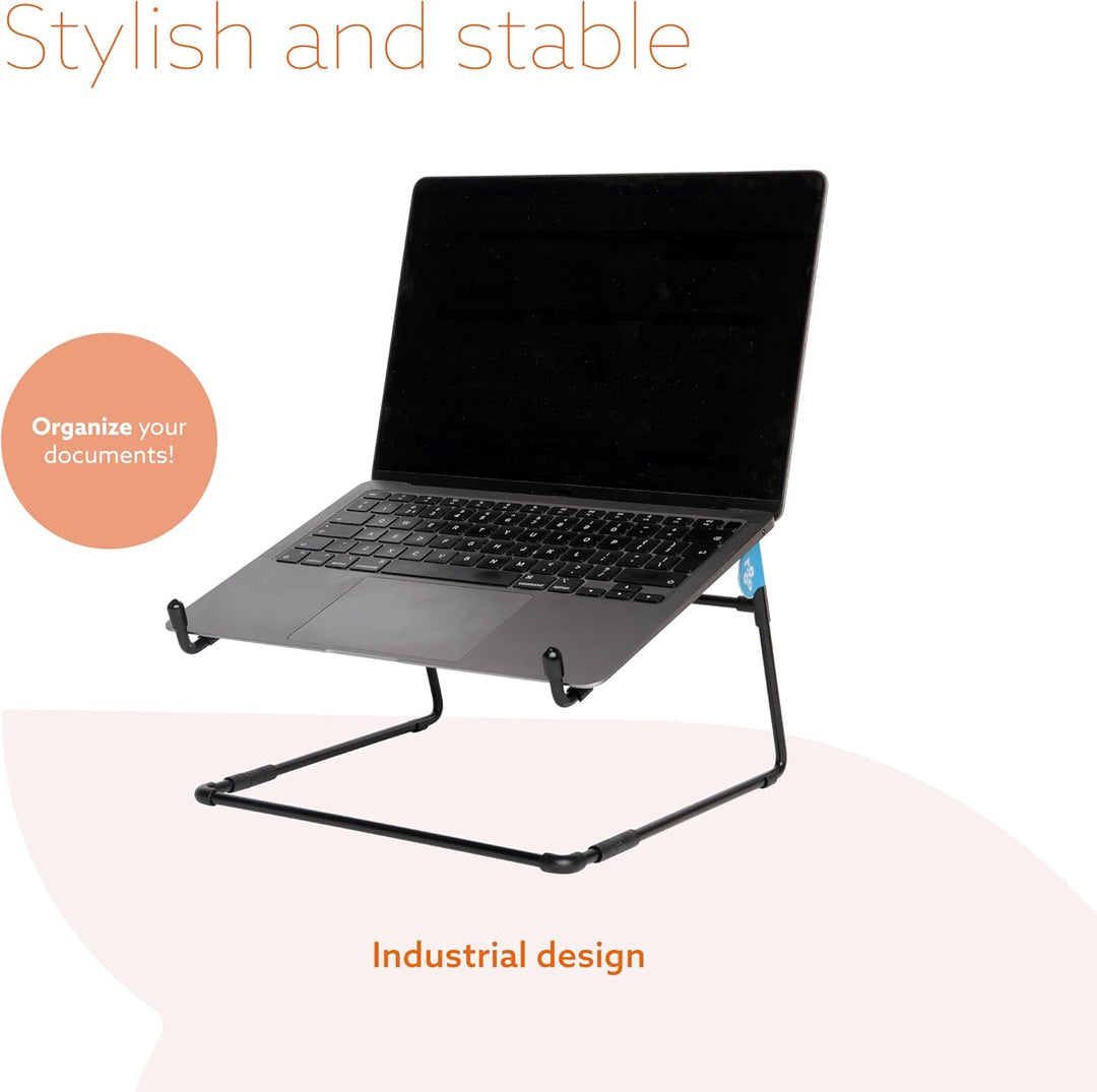 R-Go Steel Office Laptopständer, Ergonomischer Laptophalter, Kompatibel mit MacBook Pro/Air, Dell, H