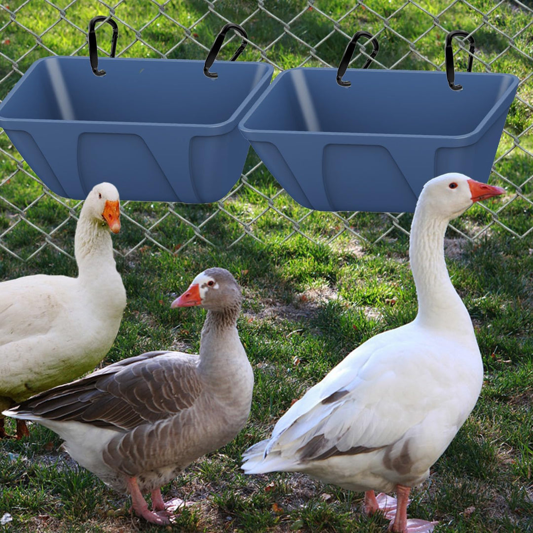 mozoba Hängender Hühner-Futtertrog für Ziegen, Schafe, Hirsch, Geflügel, Ente, Huhn, Zaun, Vieh, Fut