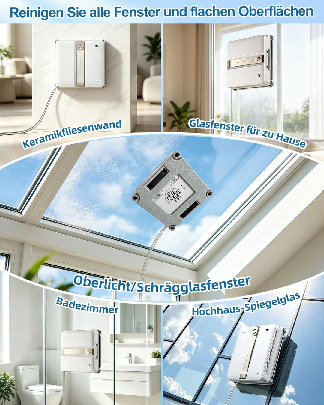 10 Stück Reinigungspad für MOVA N1 Fensterputzroboter, waschbare Mikrofaser Wischtücher für streifen