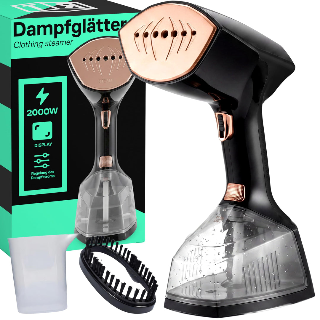 Retoo Steamer Dampfglätter mit 300ml Wassertank, 2000W, Dampfbügeleisen 45g/min, Reise Dampfglätter,