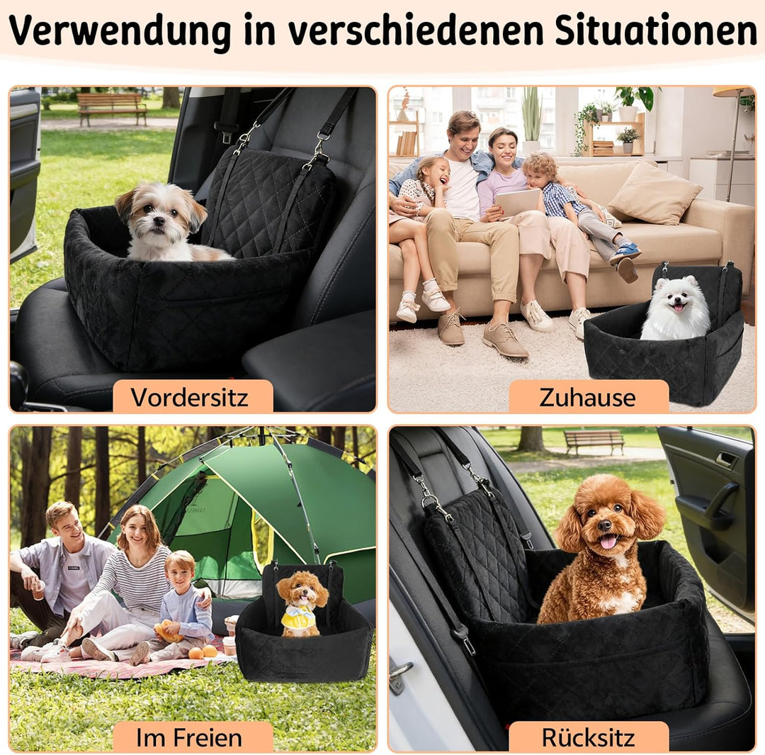 Hunde Autositz für Kleine Hunde, Hundesitz Auto mit dickem Memory-Schaum, Auto-Sitzerhöhung hundeaut