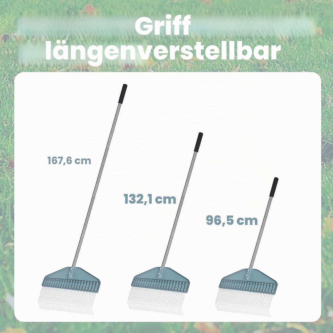 Robuster Laubbesen, 165 cm verstellbarer Griff und 43,2 cm breiter Kopf, ideal zum Sammeln von Blätt
