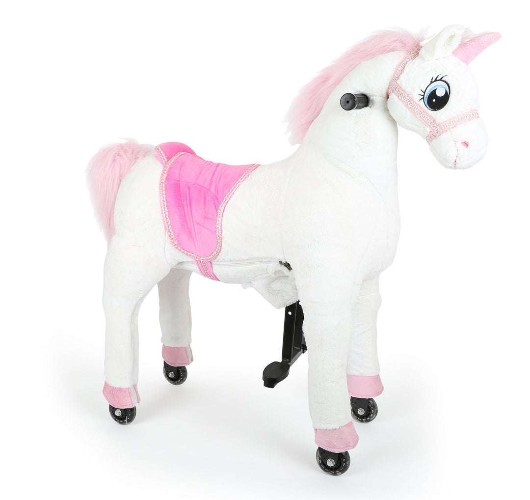 small foot 10586 Reitpferd für Kinder auf Rollen mit Lenkung und Einhorn Design, Füsse und Griffe fü