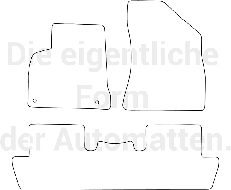 moto-MOLTICO Fussmatten Auto Velours Autoteppiche Schwarz Automatten Set 3-teilig passend für Peugeo