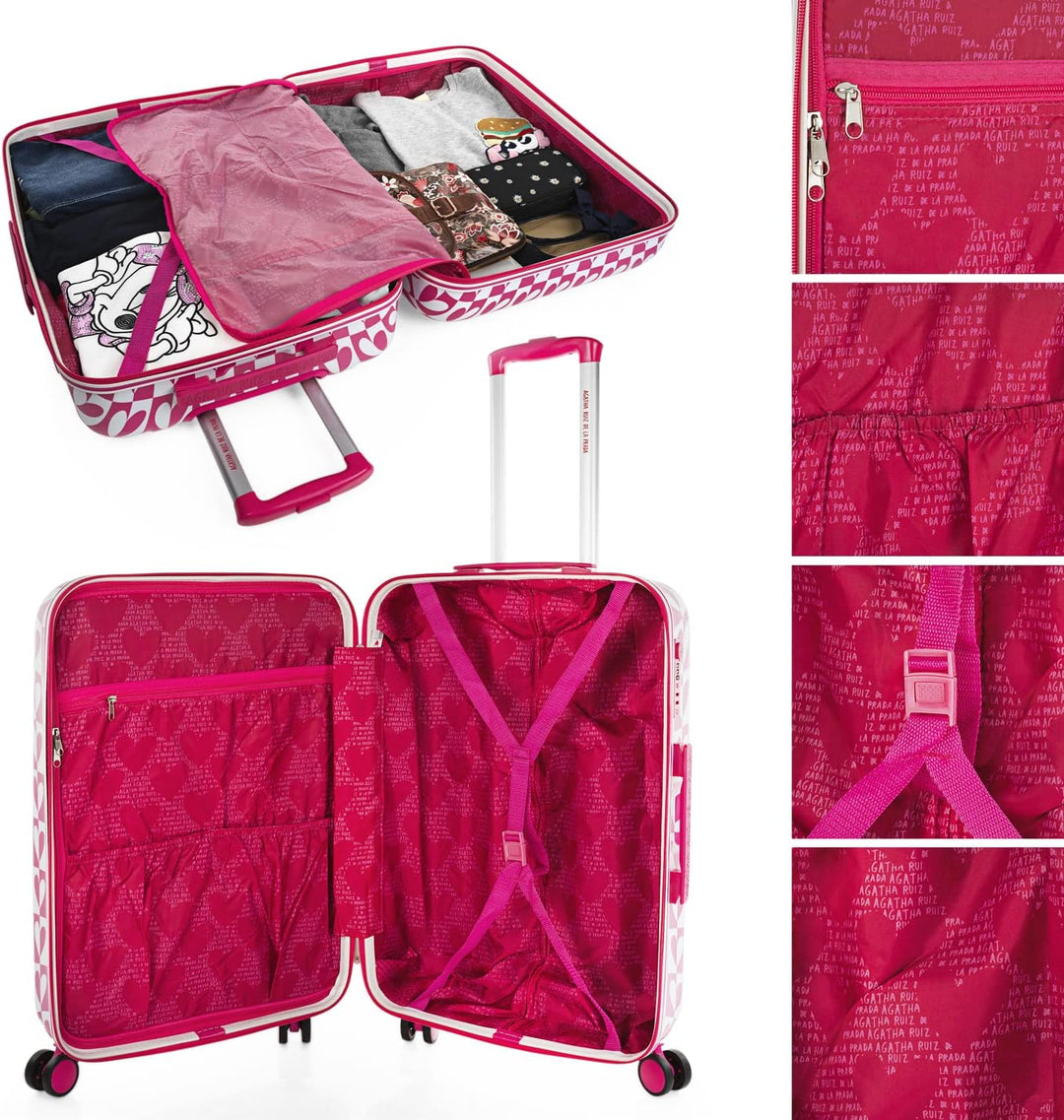 Agatha Ruiz de la Prada - Koffer Mittelgross - Polycarbonat hochwertiger und Stabiler reisekoffer mi