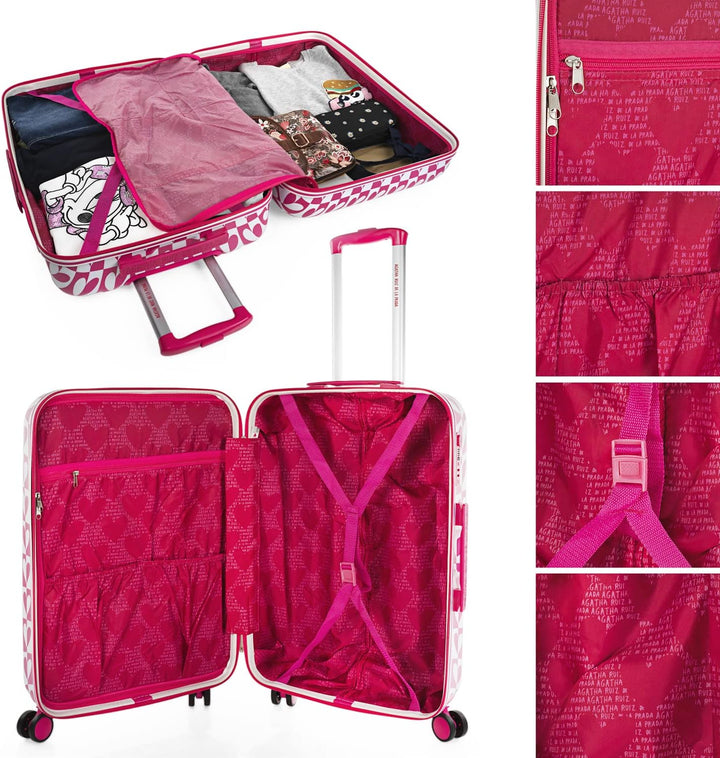 Agatha Ruiz de la Prada - Koffer Mittelgross - Polycarbonat hochwertiger und Stabiler reisekoffer mi