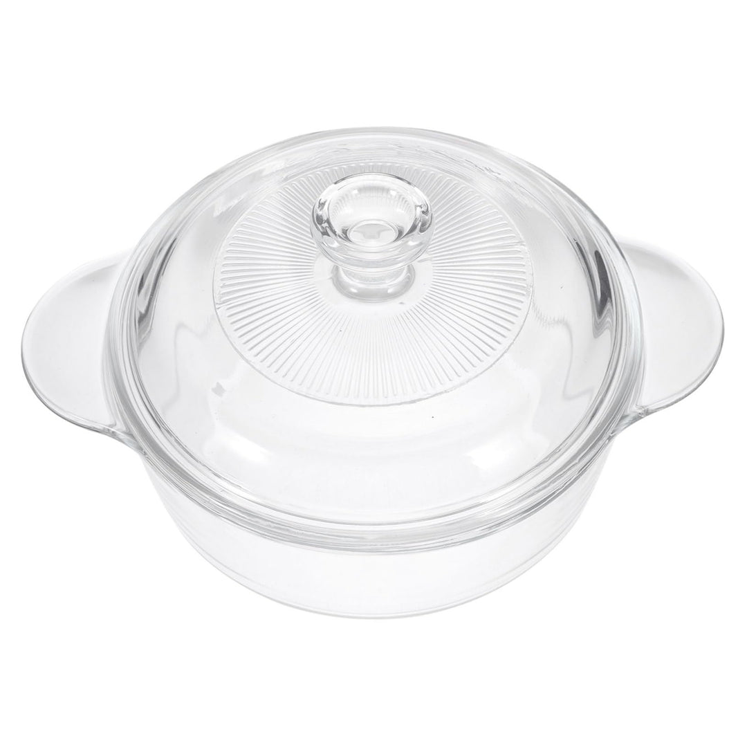 STOBAZA Pyroflam Topf Glas Schmortopf Hitzebeständig mit Deckel und Ergonomischem Design 1l Küchenge
