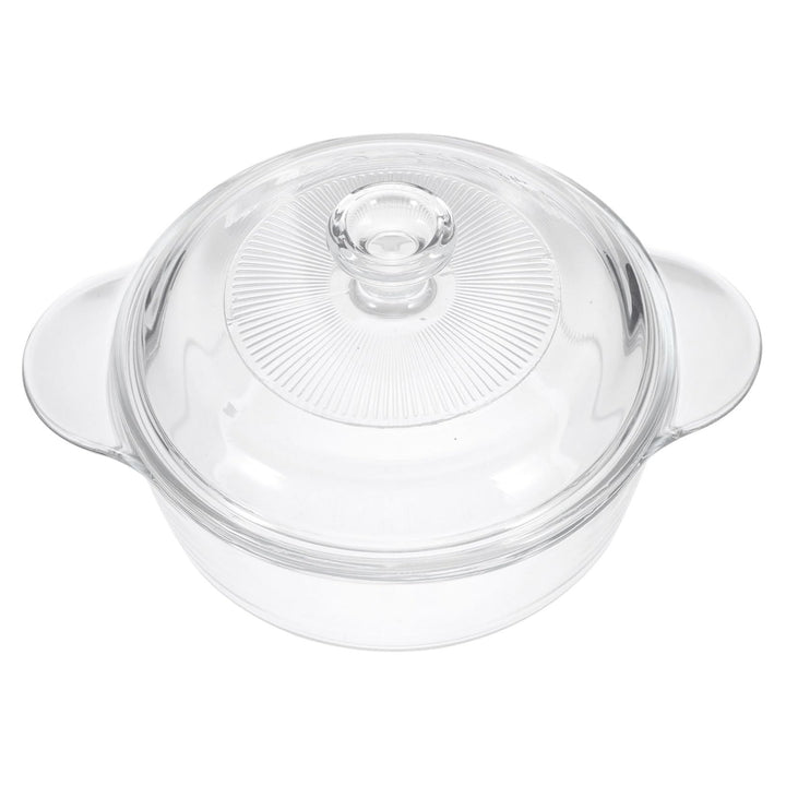 STOBAZA Pyroflam Topf Glas Schmortopf Hitzebeständig mit Deckel und Ergonomischem Design 1l Küchenge